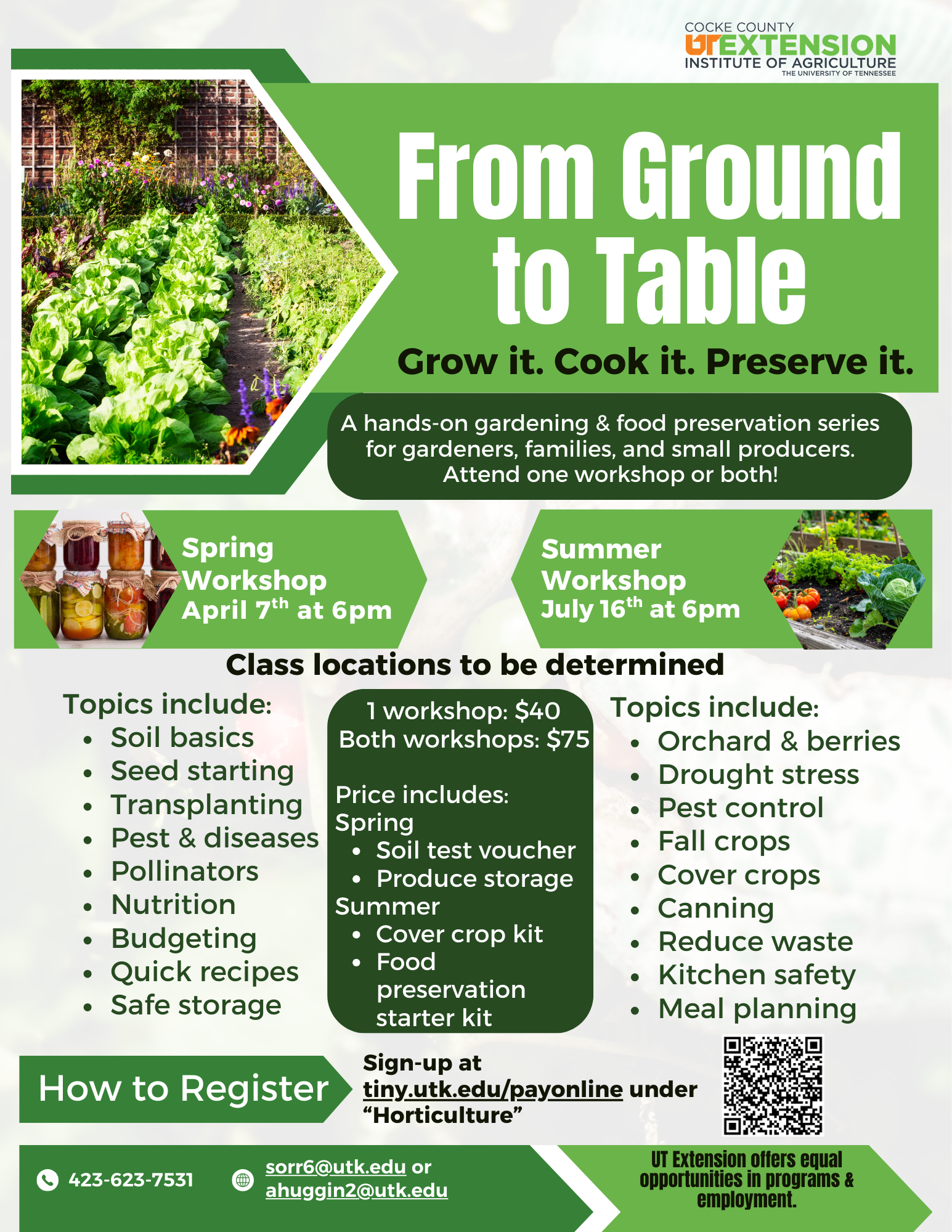 flyer for upcoming class