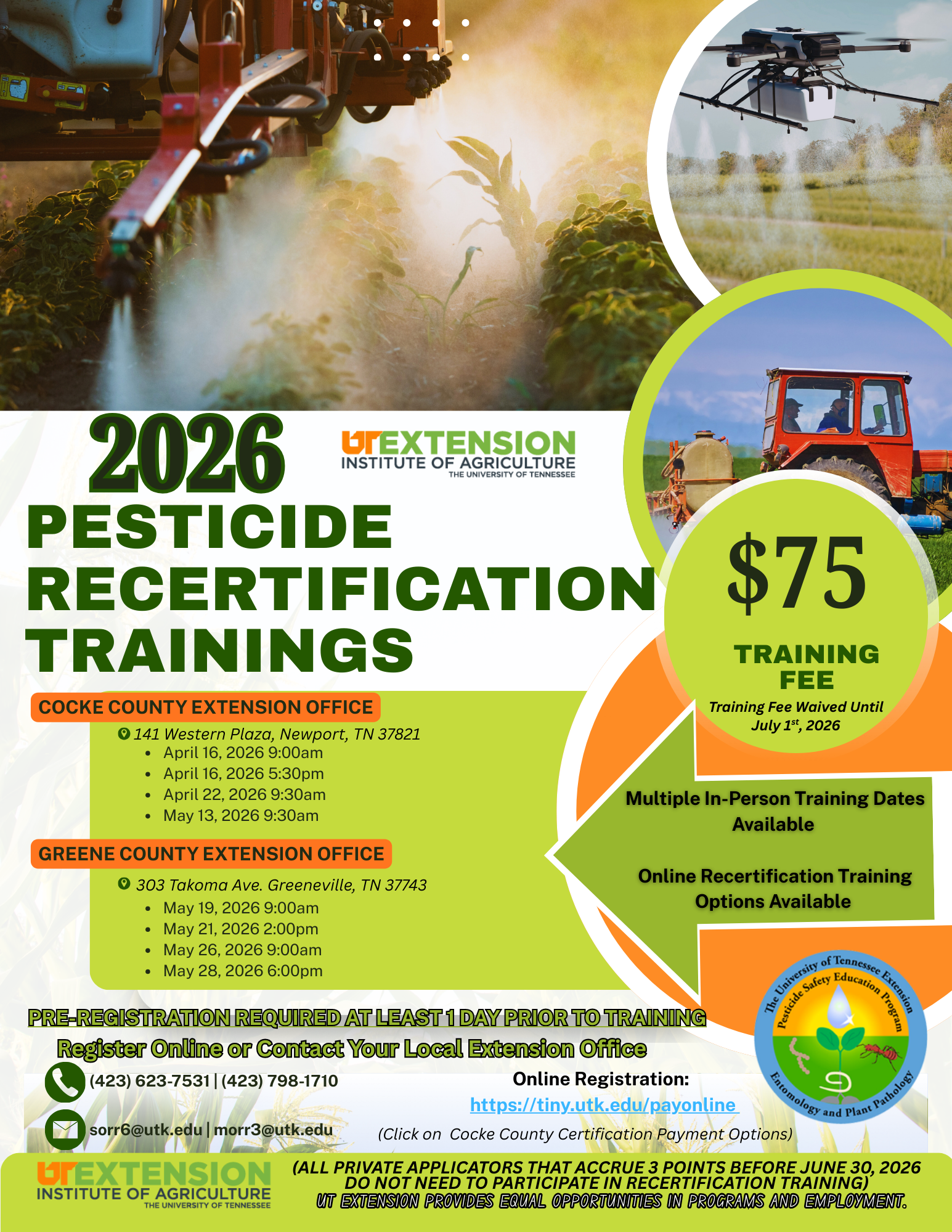 flyer for pesticide classes